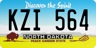 ND license plate KZI564