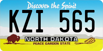 ND license plate KZI565