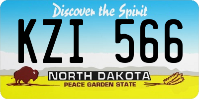 ND license plate KZI566