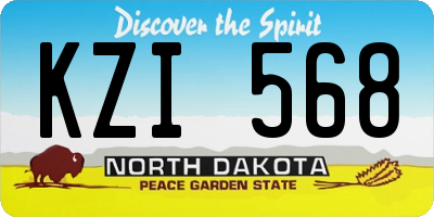 ND license plate KZI568