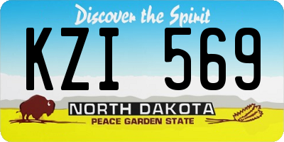 ND license plate KZI569