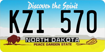 ND license plate KZI570