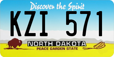 ND license plate KZI571