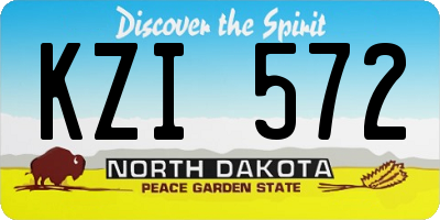 ND license plate KZI572