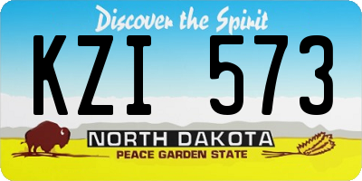 ND license plate KZI573