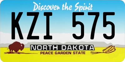 ND license plate KZI575