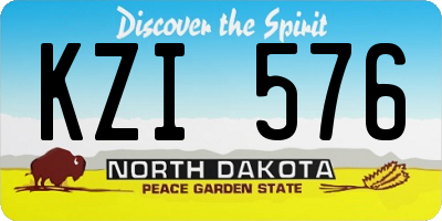 ND license plate KZI576