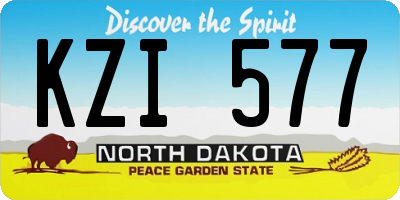 ND license plate KZI577