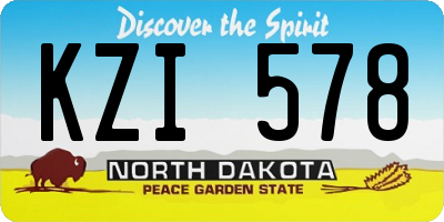 ND license plate KZI578