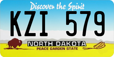 ND license plate KZI579