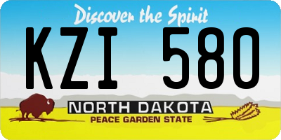 ND license plate KZI580