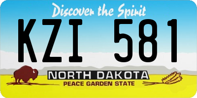 ND license plate KZI581