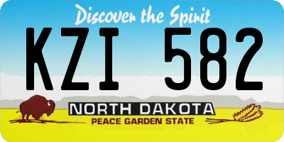 ND license plate KZI582