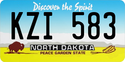 ND license plate KZI583