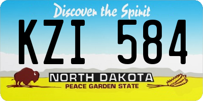ND license plate KZI584