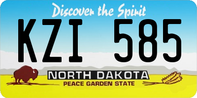 ND license plate KZI585