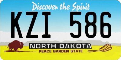 ND license plate KZI586