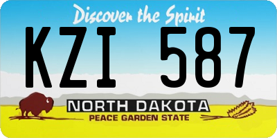 ND license plate KZI587