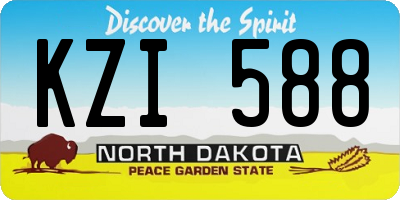 ND license plate KZI588