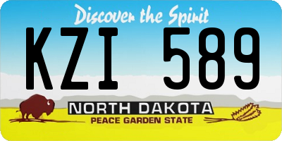 ND license plate KZI589