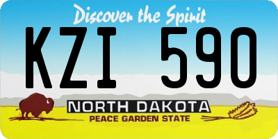 ND license plate KZI590