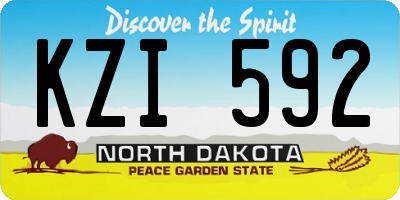 ND license plate KZI592