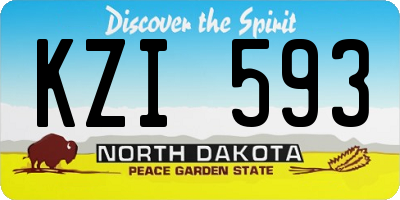 ND license plate KZI593