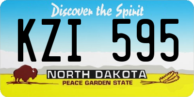 ND license plate KZI595