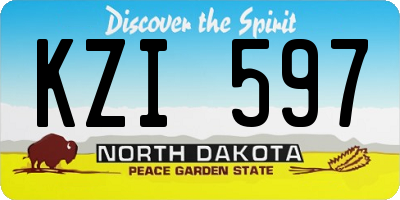 ND license plate KZI597