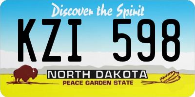 ND license plate KZI598