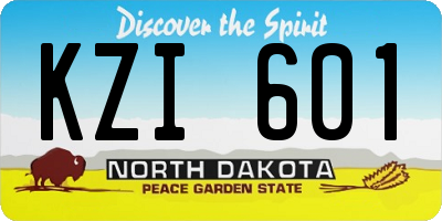 ND license plate KZI601