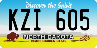 ND license plate KZI605
