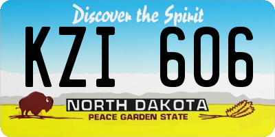 ND license plate KZI606
