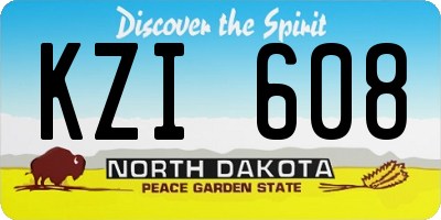 ND license plate KZI608