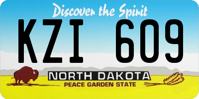 ND license plate KZI609
