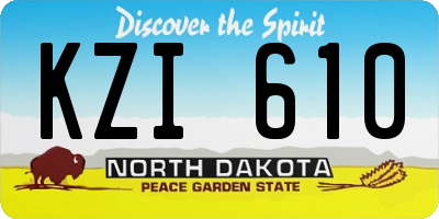 ND license plate KZI610