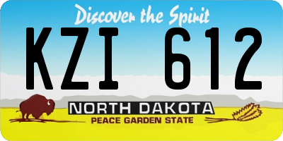 ND license plate KZI612