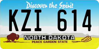 ND license plate KZI614