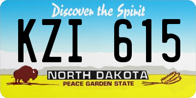 ND license plate KZI615