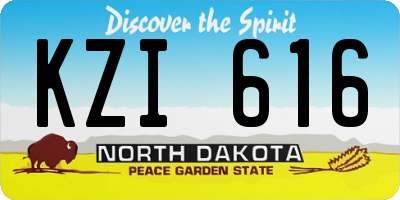 ND license plate KZI616