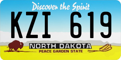 ND license plate KZI619
