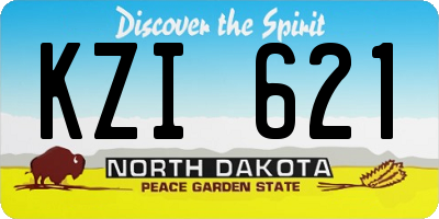 ND license plate KZI621