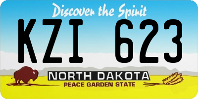 ND license plate KZI623