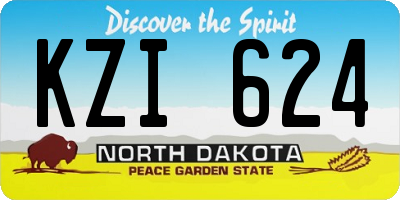 ND license plate KZI624