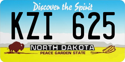 ND license plate KZI625