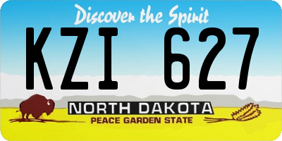 ND license plate KZI627