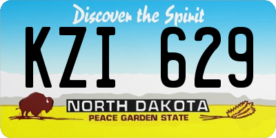 ND license plate KZI629