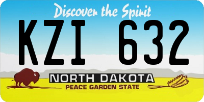 ND license plate KZI632