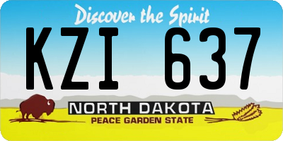 ND license plate KZI637