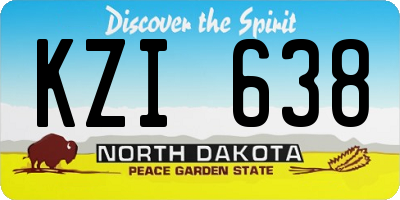 ND license plate KZI638